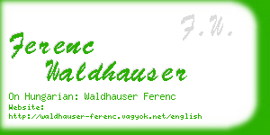 ferenc waldhauser business card